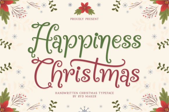Happiness Christmas Font for Handmade Creators